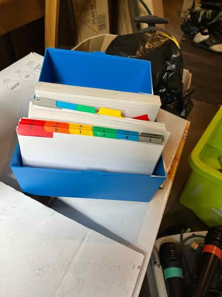Photo of free Card Filing boxes with blank cards (Woking GU22) #2