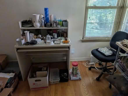 Photo of free Bookshelves, desk, media stand (La Grange Park, IL) #3