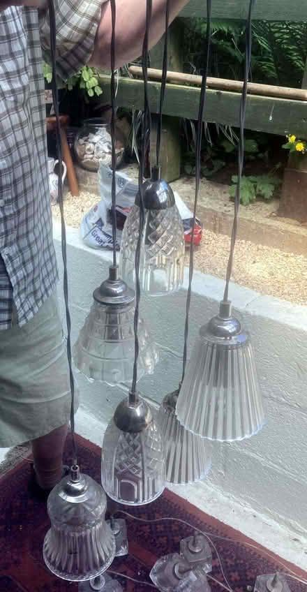 Photo of free Three ceiling-mounted sets of 5 lamps - 2 types (Stroud GL5) #1