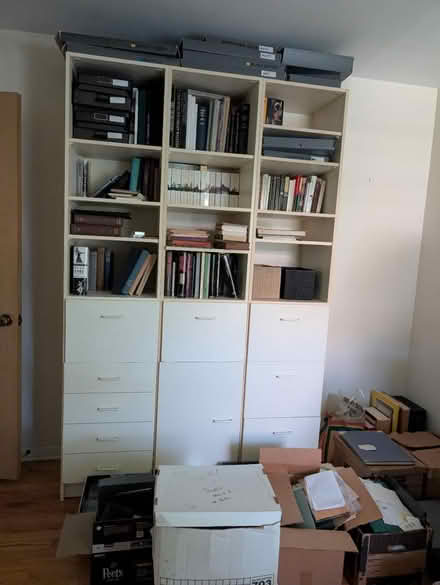 Photo of free Bookshelves, desk, media stand (La Grange Park, IL) #1