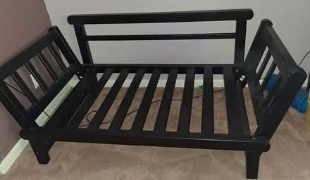 Photo of free Wood Futon and Bike Pump (Shallowford Road Atlanta 30345) #1