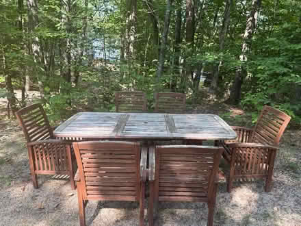 Photo of free Teak deck table and 6 chairs (Wakefield NH) #2