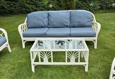Photo of free Rattan couch, loveseat and tables (Westbrook) #1