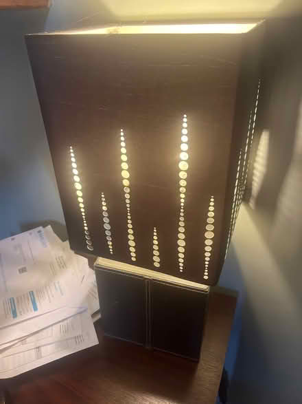 Photo of free Square leather lamp base + shade (Foxton CB22) #1