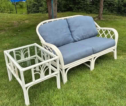 Photo of free Rattan couch, loveseat and tables (Westbrook) #2