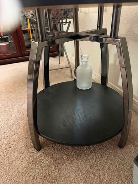 Photo of free Black wood top table (Moreno Valley) #4