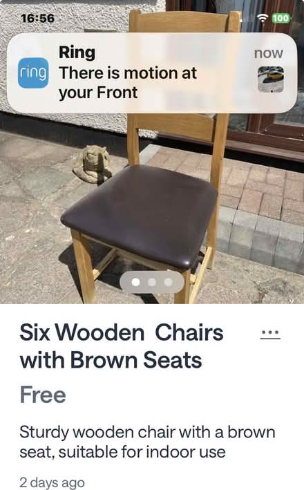 Photo of free Six dining chairs (Mill Hill NW7) #1