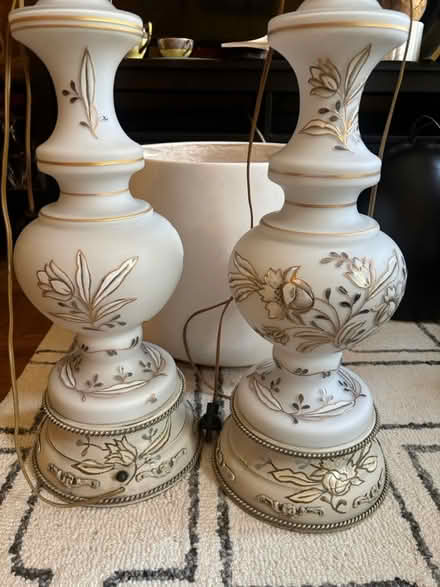 Photo of free 2 Vintage Glass Lamps (Rego Park) #1