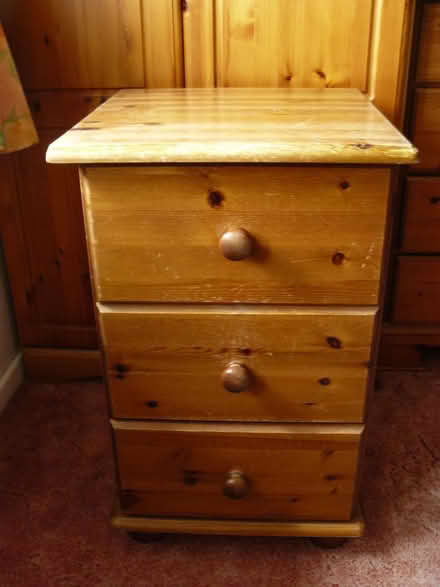 Photo of free Pine Bedside Table (Drawers) (Woodside WD25) #1
