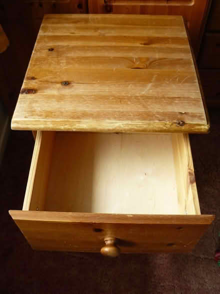 Photo of free Pine Bedside Table (Drawers) (Woodside WD25) #4