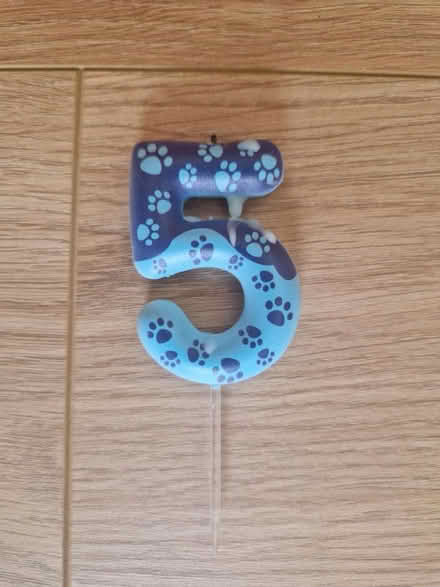 Photo of free Blue paw candle (PR25 Leyland) #1