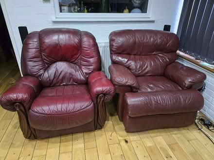 Photo of free 2 leather chairs (Harwich CO12) #1