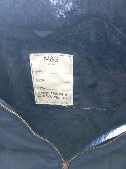 Photo of free 11-12 navy long coat (Tudeley TN11) #2