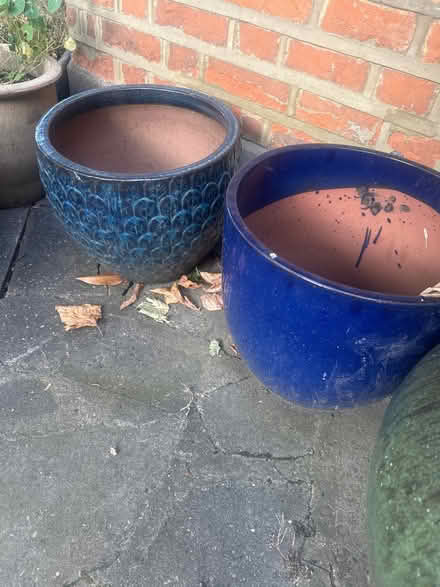 Photo of free Pair blue ceramic pots (N4) #2