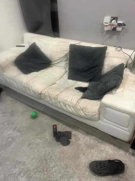 Photo of free Table x White Leather Sofas (Crystal Palace SE26) #4