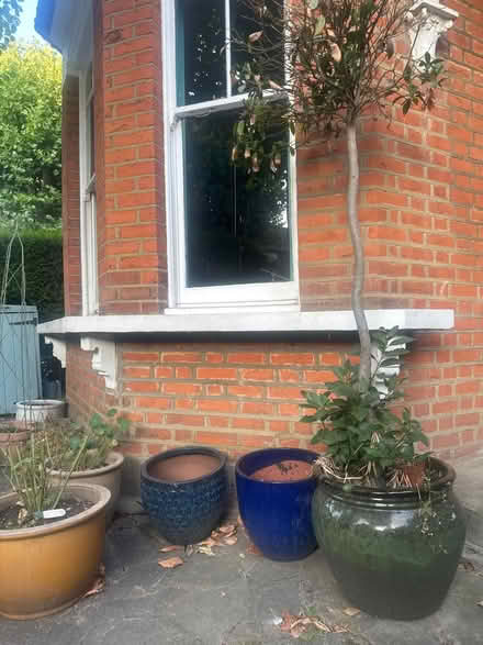 Photo of free Pair blue ceramic pots (N4) #3