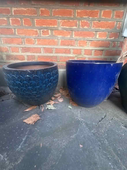 Photo of free Pair blue ceramic pots (N4) #1