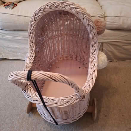 Photo of free Pink wicker dolls pram / cot (CB4 3RS) #2