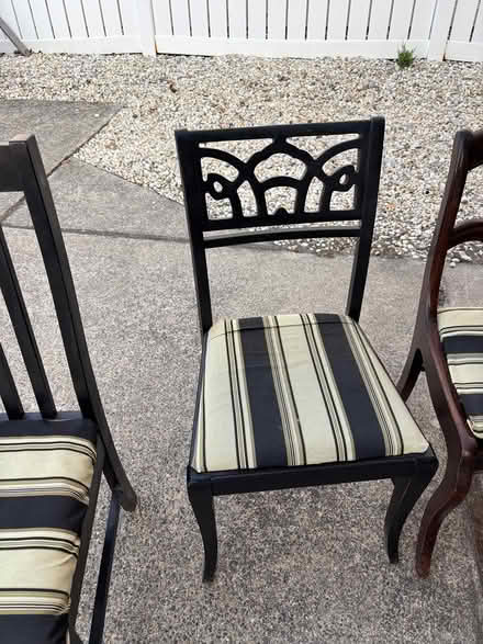 Photo of free Vintage solid, wood chairs, black (Voorhees) #2